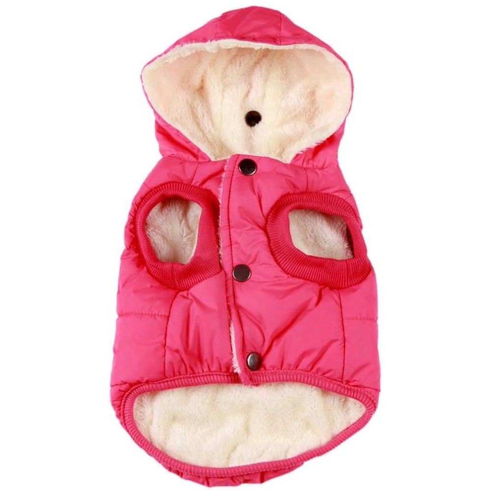 Vecomfy Pink Fleece Lined Extra Warm Dog‎ Hoodie Winter Jacket Coat XXXL